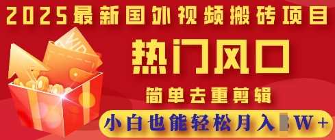2025最新视频搬砖项目，热门风口，简单去重剪辑，小白也能轻松月入过W_陌咲网