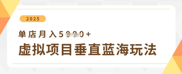 虚拟项目垂直玩法，实现单店月入5k_陌咲网