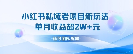 小红书私域项目新玩法，单月变现过W_陌咲网