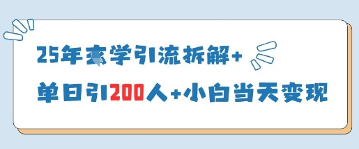 25年国学引流拆解 单日引200人 小白当天就能变现_陌咲网