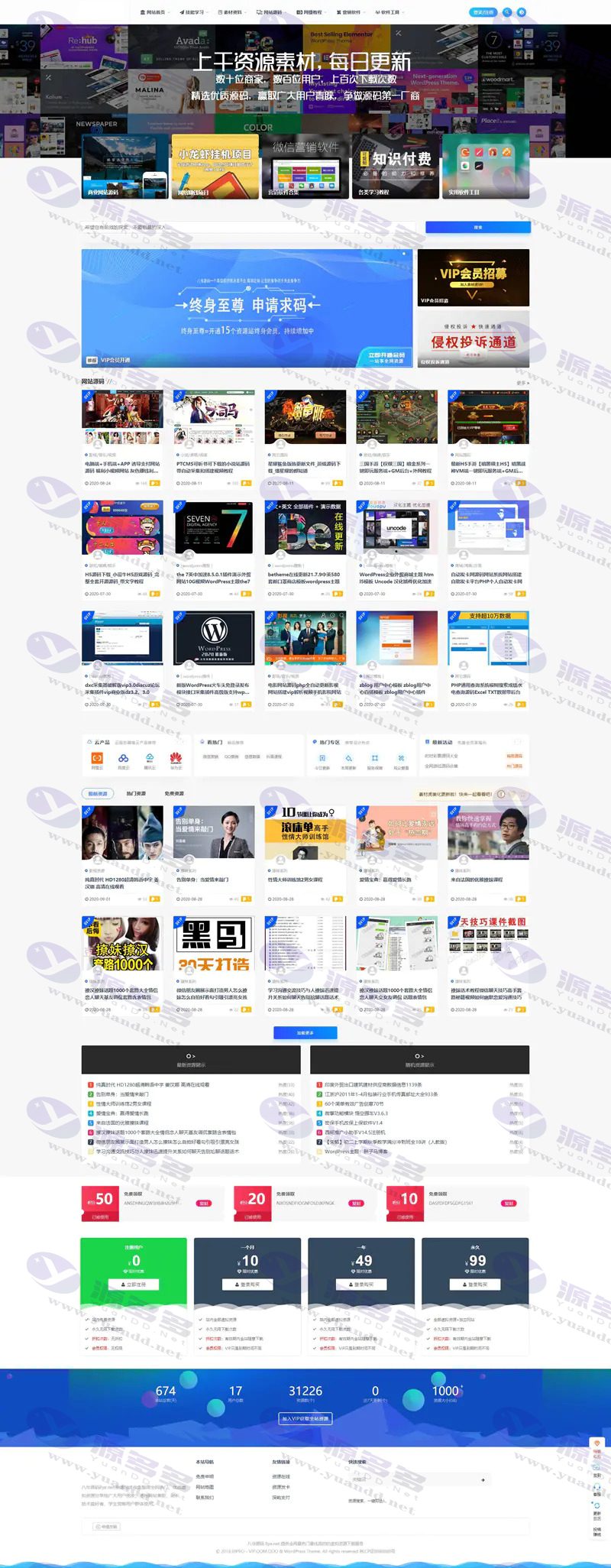 某资源在线整站31212个源码打包完整运营版/带RiPRO主题无需授权_陌咲网