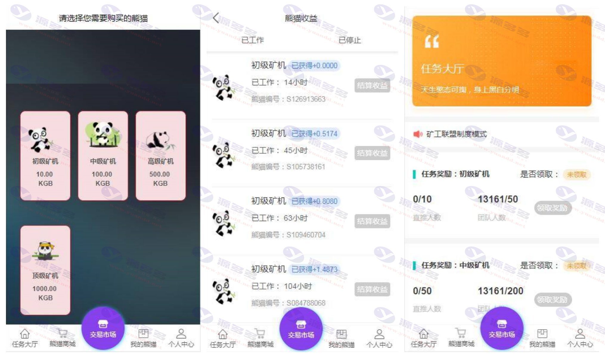 运营版区块链资金盘虚拟币挖矿系统带曲线图，熊猫矿机金融投资理财源码_陌咲网