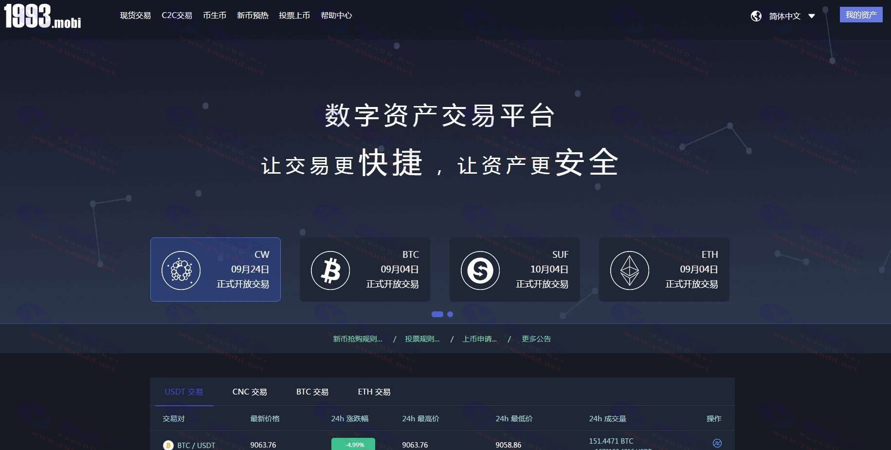 1993虚拟数字货币交易所源码 | BTC | OTC | 币币交易 | 完美运营版 | 区块链 | 带充值区块链交易所_陌咲网