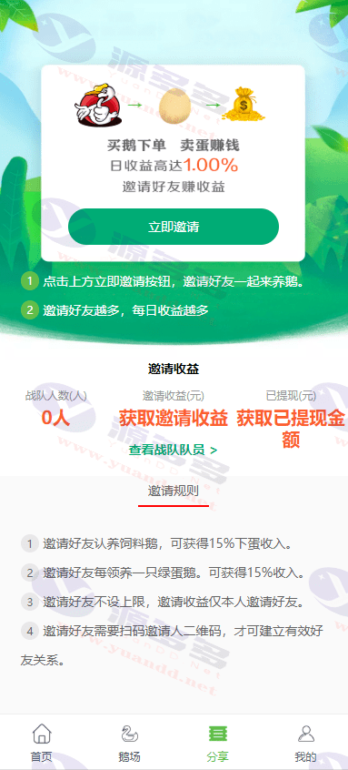 PHP鹅之家理财系统源码,买鹅下单,卖蛋赚钱，挂机理财分红发圈赚钱系统_陌咲网