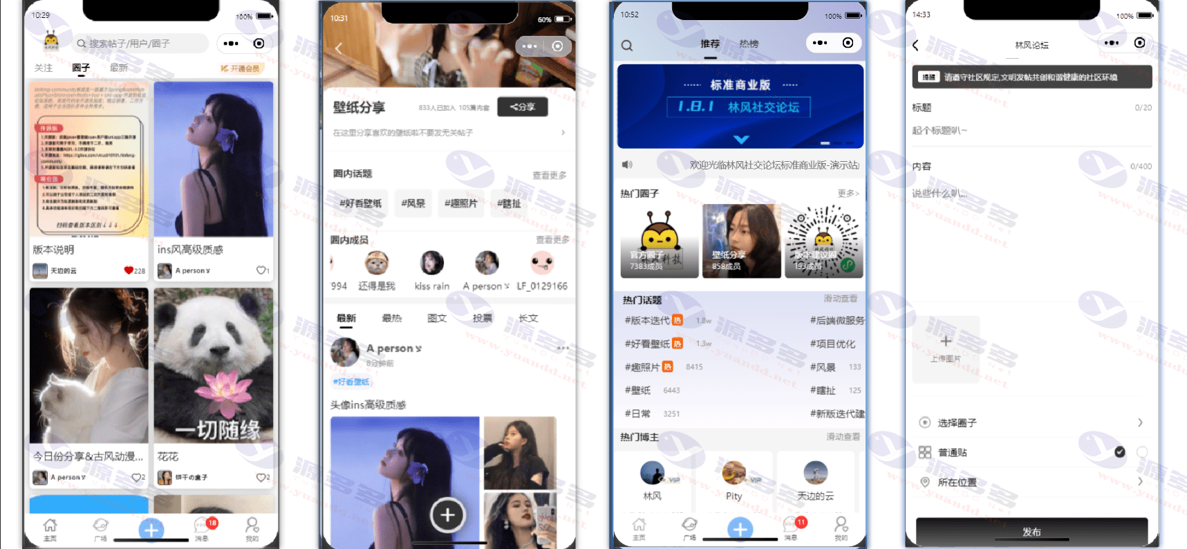 林风社交论坛交友发帖系统源码：前后端分离支持H5、微信小程序及APP_陌咲网