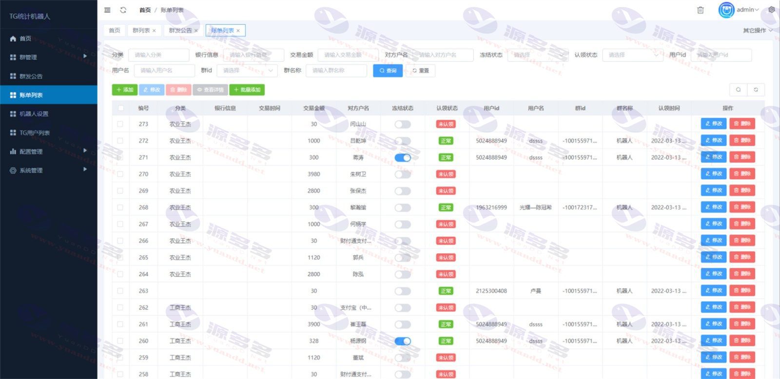 Telegram统计机器人源码及自动记账群发机器人全开源版_陌咲网