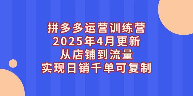 （14469期）拼多多运营训练营2025年4月更新，从店铺到流量，实现日销千单可复制_陌咲网