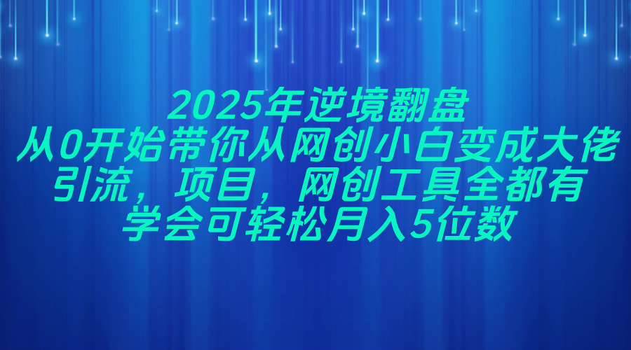 （14473期）2025年逆境翻盘，从0开始带你从网创小白变成大佬，引流，项目，网创工…_陌咲网