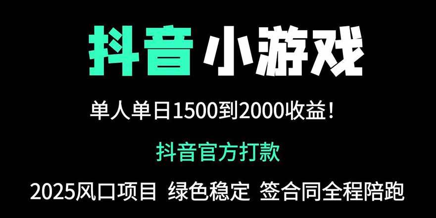 （14527期）抖音官方小游戏2025全网最新玩法，暴利赚钱项目，单机日入2000 ，绝不…_陌咲网