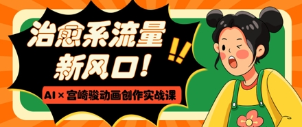 治愈系流量新风口，AI 宫崎骏动画创作实战课，从0到1打造爆款视频_陌咲网