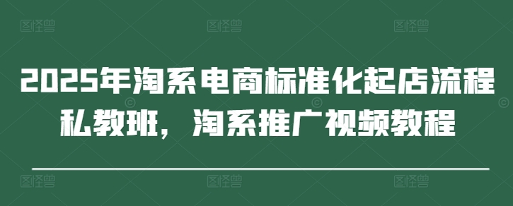 2025年淘系电商标准化起店流程私教班，淘系推广视频教程_陌咲网