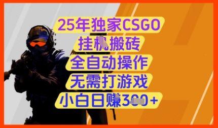 25年独家CSGO挂G搬砖，全自动操作，无需打游戏，小白日入3张 【揭秘】_陌咲网