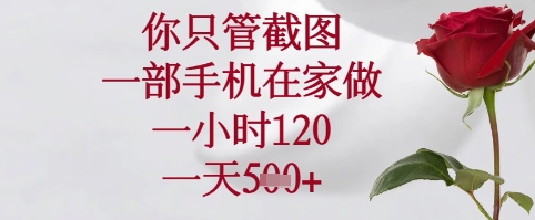 你只管截图，一部手机在家可以做，一小时120.一天5张 【揭秘】_陌咲网