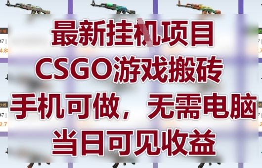最新挂G项目，CSGO游戏搬砖，手机可做，无需电脑，当日见收益【揭秘】_陌咲网